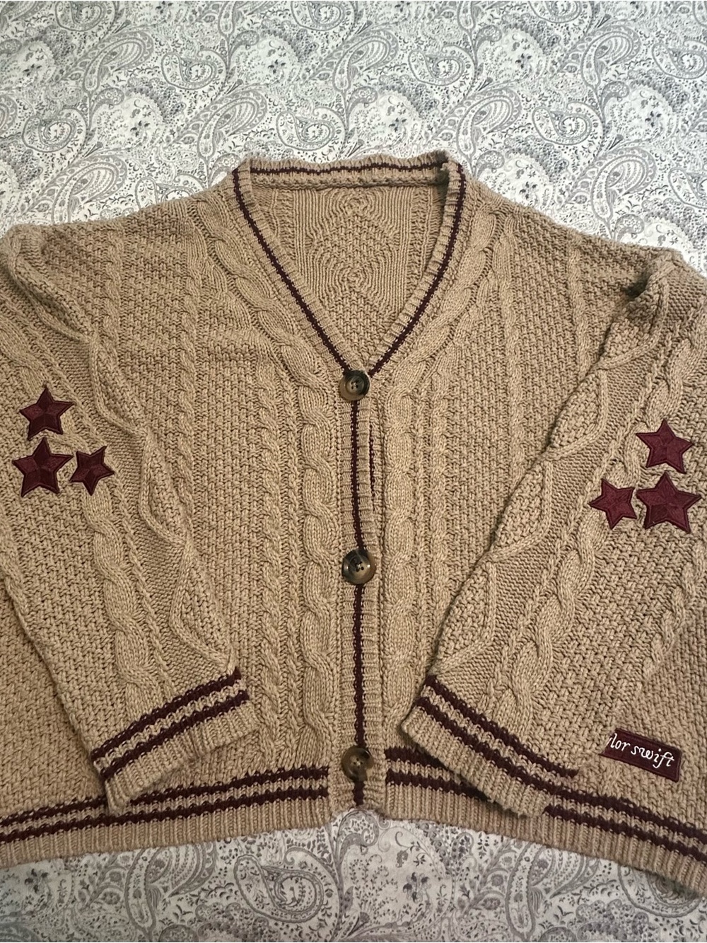 Taylor Swift Beige Folklore Holiday Cardigan XL/XXL